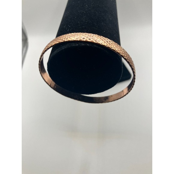 Textured Copper Brushed 2 7/8 Inch Wide Bangle Bracelet! - Picture 5 of 7